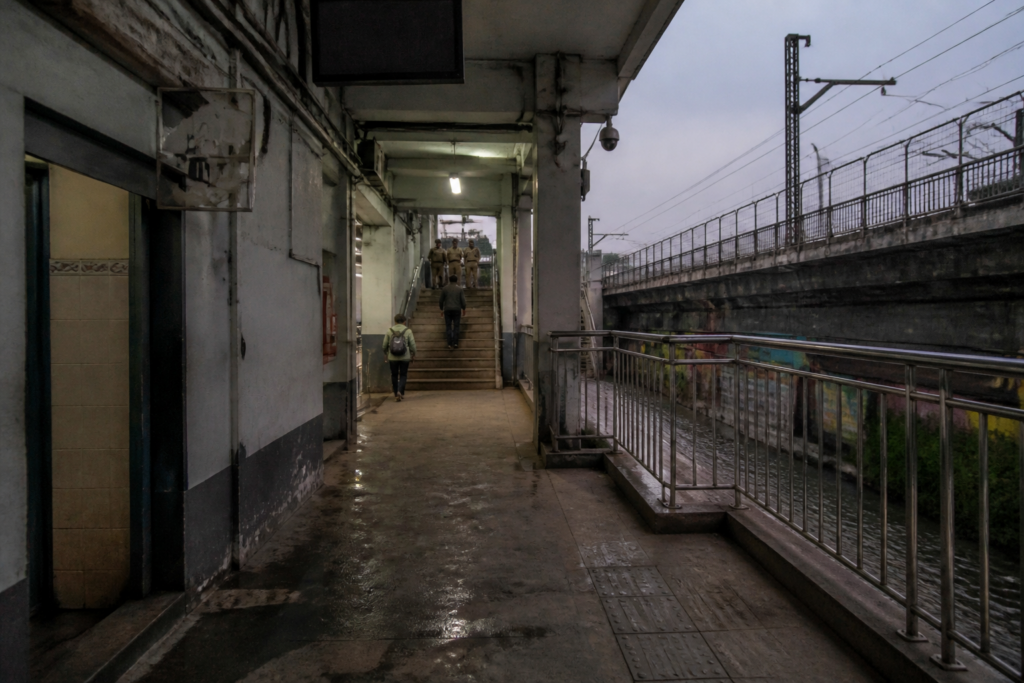 Chennai MRTS safety concerns at a poorly lit Thirumayilai station corridor