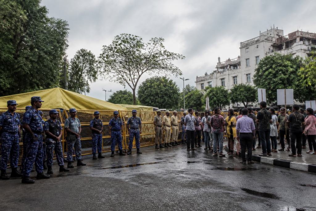 Jantar Mantar protest site in Delhi amid restrictions and police presence