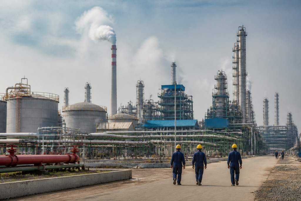 Haldia petrochemical plant and industrial facilities in West Bengal