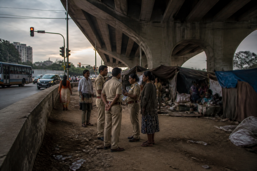 Bengaluru children rescued during a police operation near a flyover