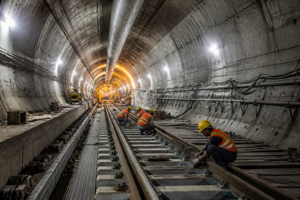 Bengaluru Metro Pink Line underground construction with tunnel and rail systems work