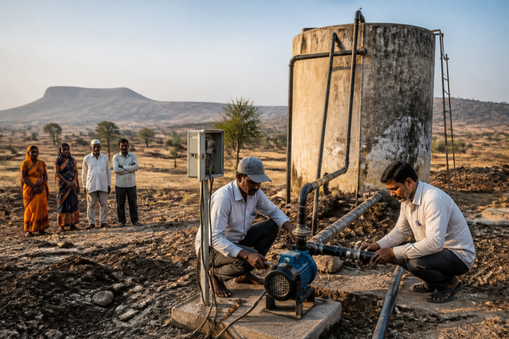 Maharashtra water supply schemes being restored for rural communities during drought conditions