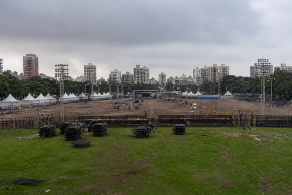 Shivaji Park Dussehra rally venue in Mumbai prepared for a large public gathering