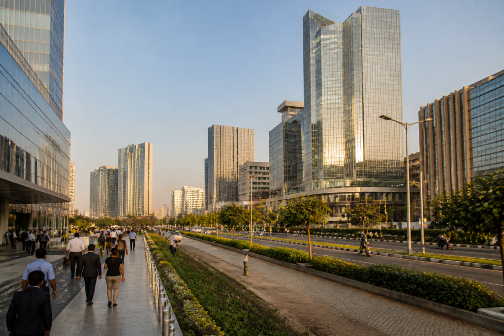 GIFT City financial district representing the LSE-NSE IFSC cross-border market agreement
