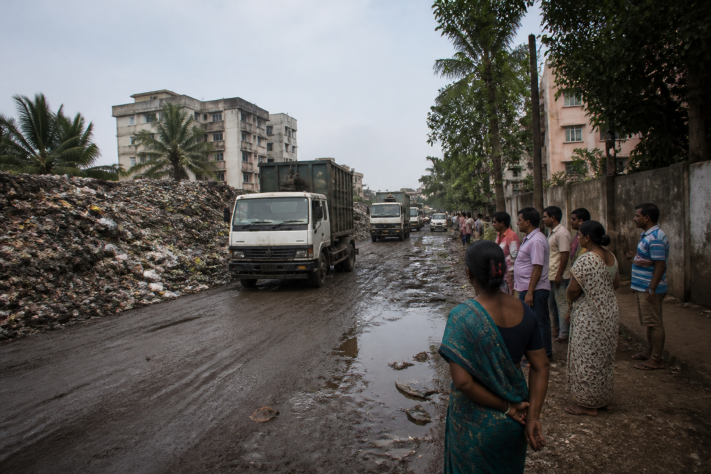 Gadakana dumping yard near Sainik School in Bhubaneswar with accumulated municipal waste