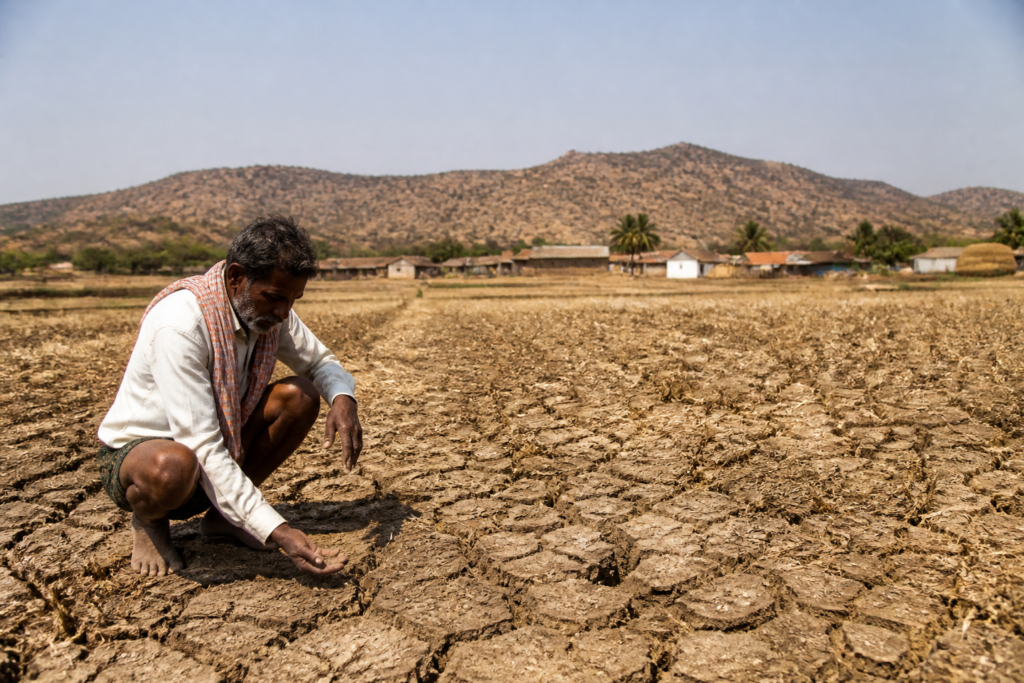 Karnataka drought conditions affecting farmland and rural communities in a dry taluk