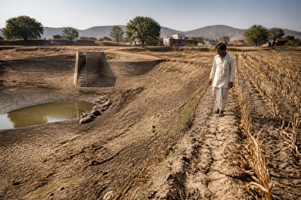 Maharashtra drought affecting farmland and rural water infrastructure