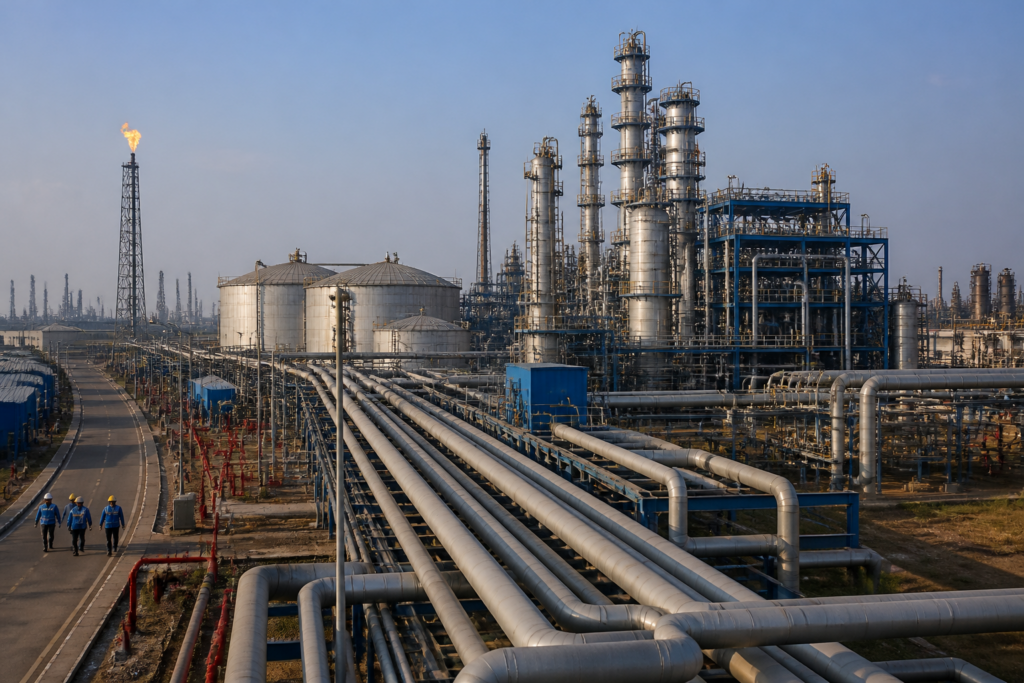 Haldia petrochemical plant and industrial facilities in West Bengal