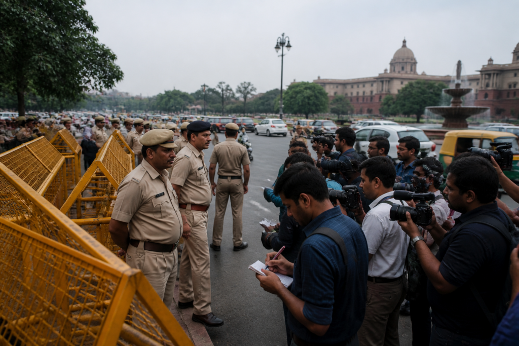 Delhi journalists FIR case linked to a police protest in New Delhi