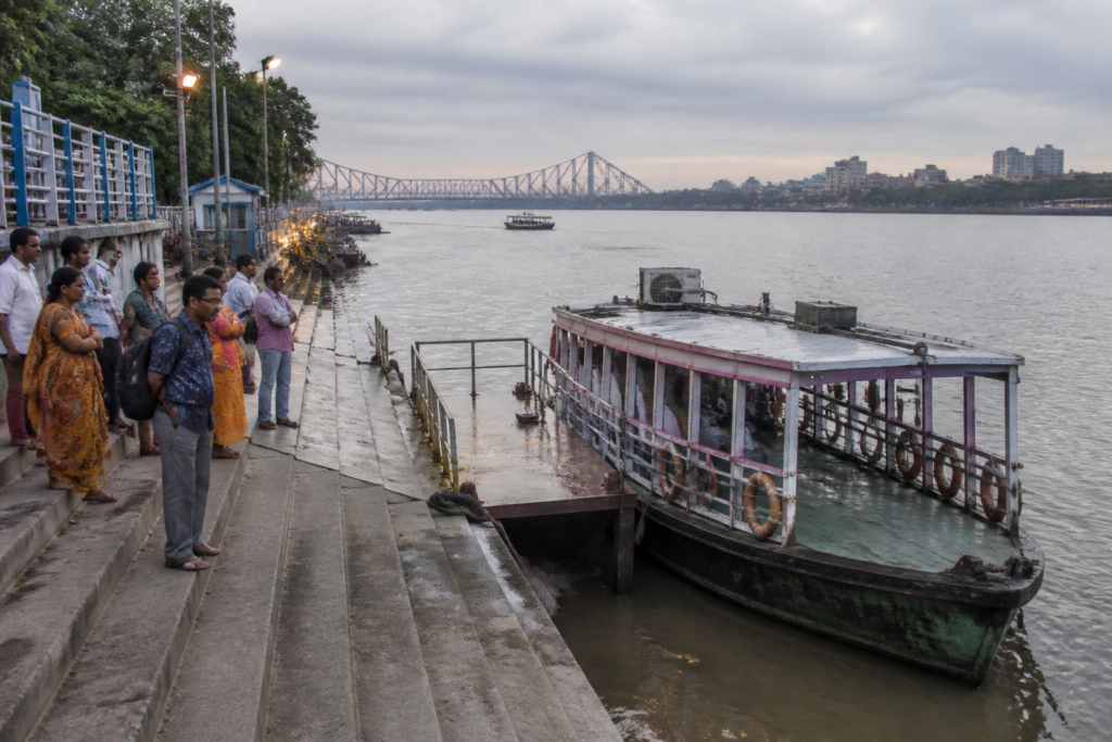 Kolkata ferry services halted at a Hooghly River ghat between Howrah and Kolkata