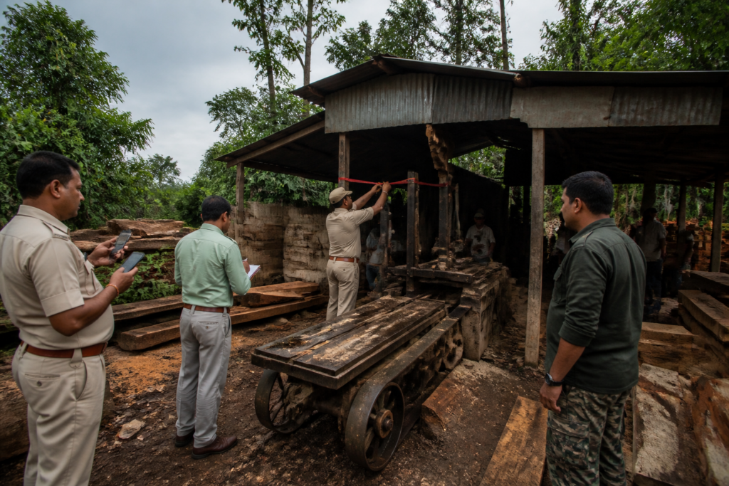 West Bengal illegal sawmills sealed during a forest department timber enforcement raid