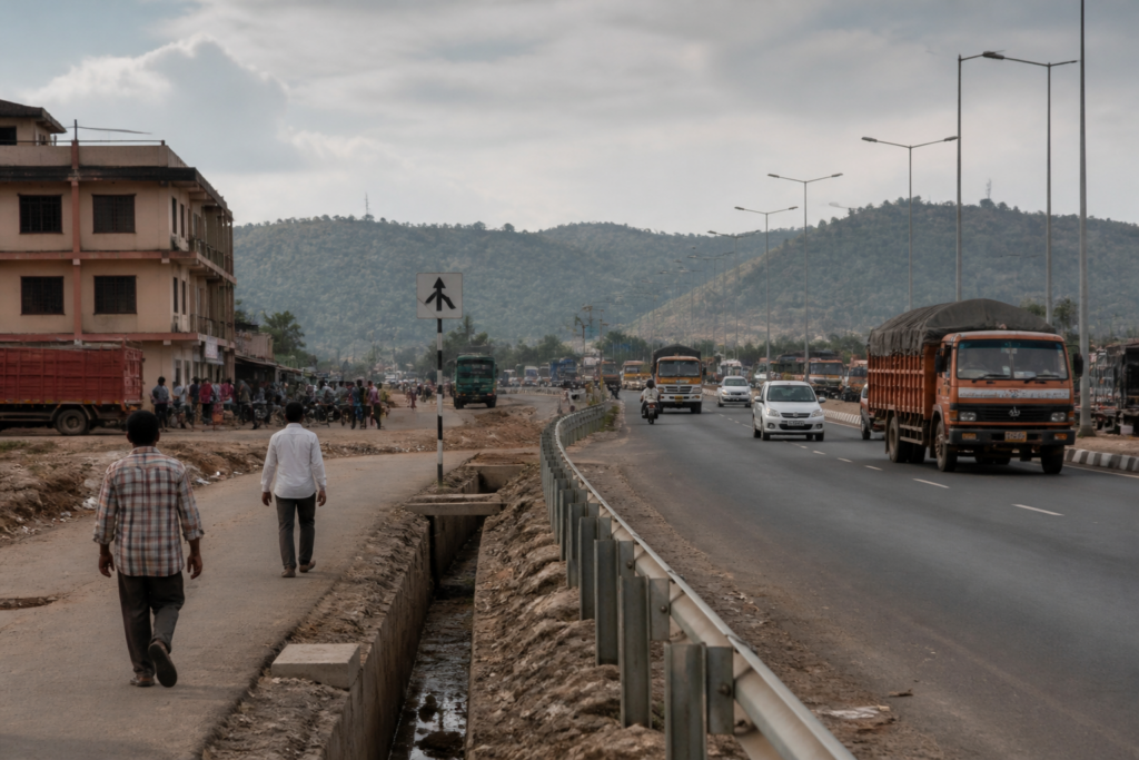NH-49 safety concerns at a busy highway junction in Deogarh, Odisha