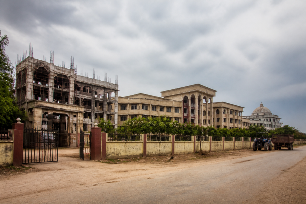 Jauhar University campus in Rampur linked to an ED probe and FIR over alleged construction spending.