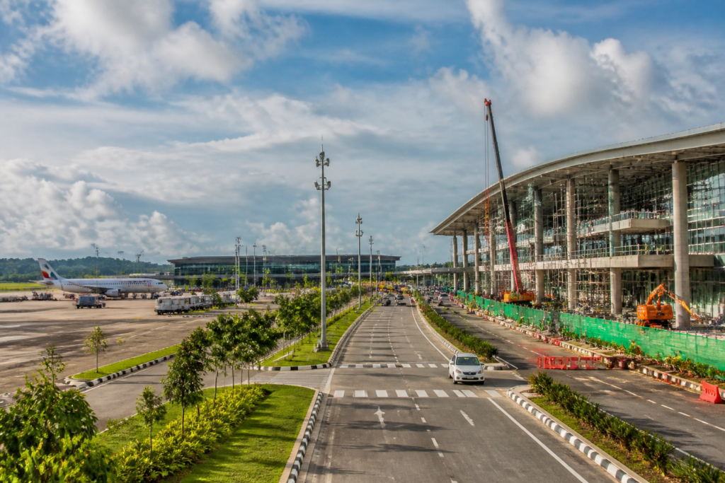 Thiruvananthapuram airport expansion with terminal infrastructure and aircraft stands