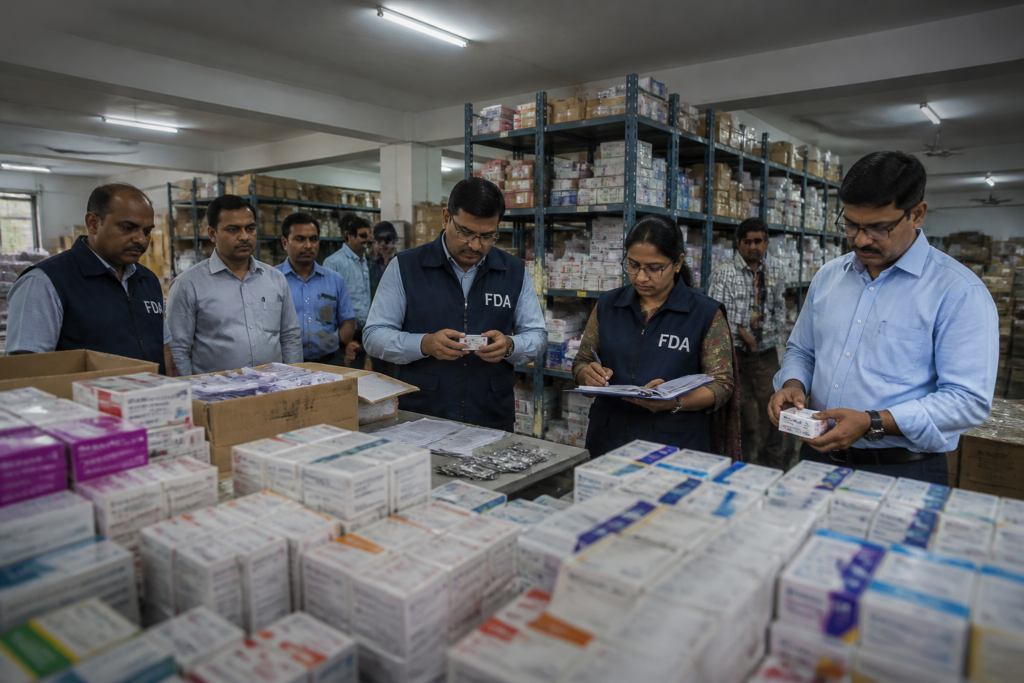 FDA medicine seizure involving cartons of medicines during a pharmaceutical inspection