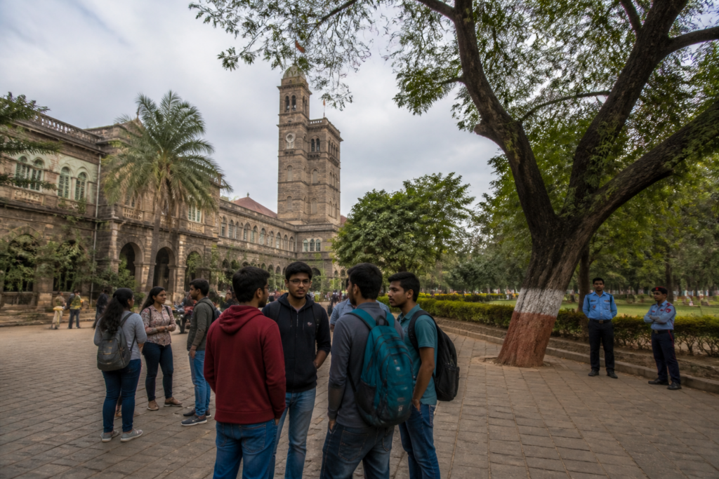 SPPU campus in Pune, where a protest restriction has triggered opposition from student groups