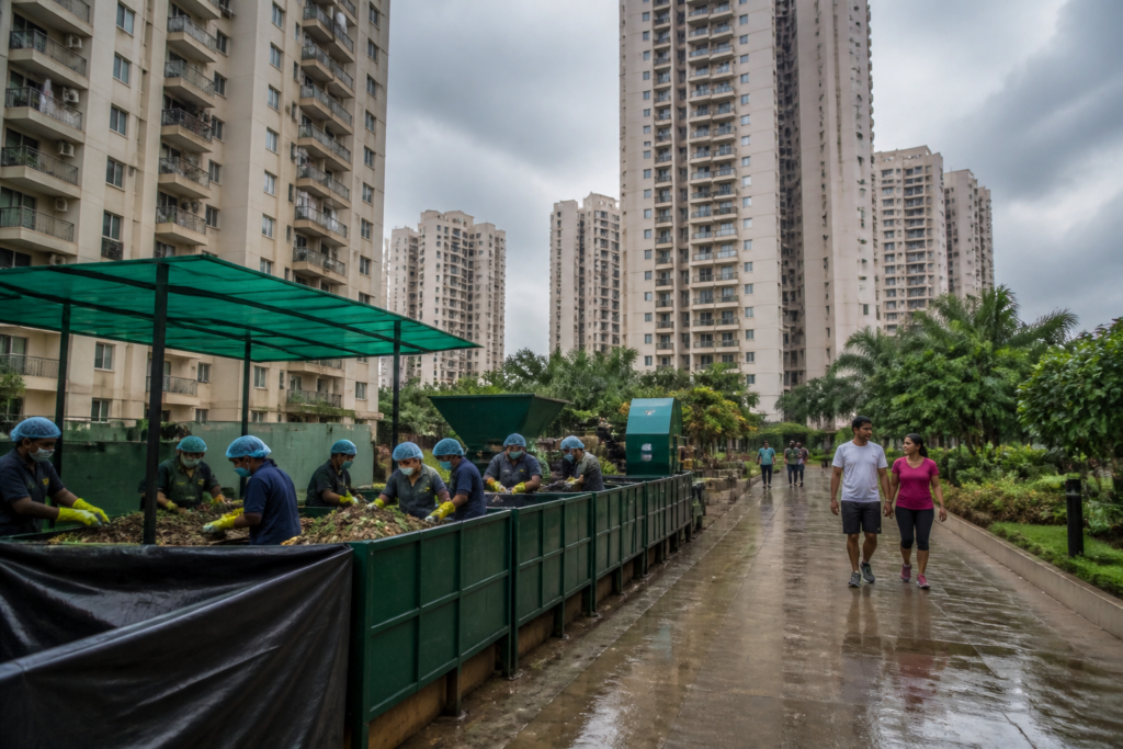 Mumbai waste processing charge proposal affecting a high-rise housing society