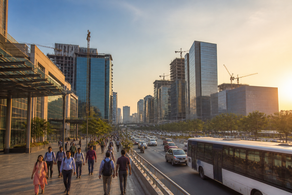 Telangana $1 trillion economy vision represented by Hyderabad’s growing urban and business skyline