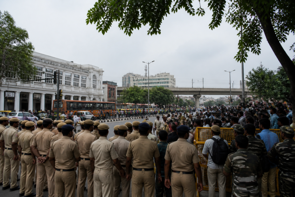 Delhi protest detentions near Connaught Place during police action against demonstrators