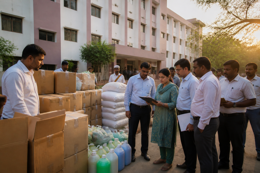 Telangana hostel tender dispute involving welfare institutions and public procurement documents