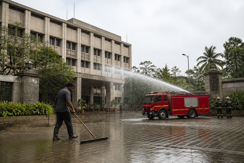 Pune water cut notice and municipal water conservation measures in an urban civic setting