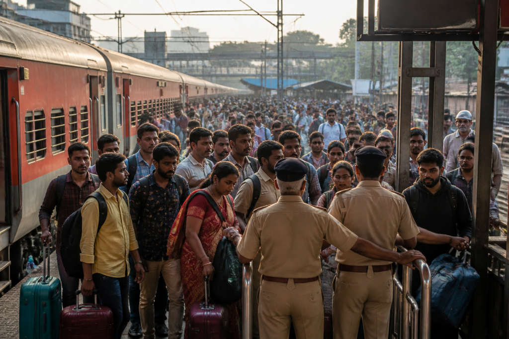 Pune railway trains crowded with passengers during the festive travel season