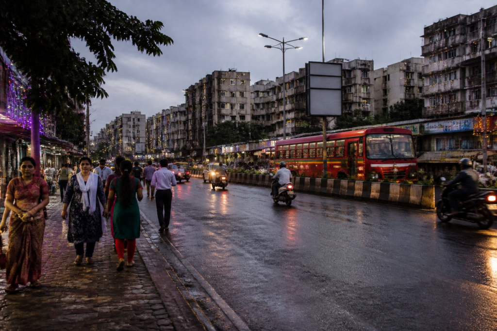 Mumbai firecracker ban notice covering a city street during the festive season