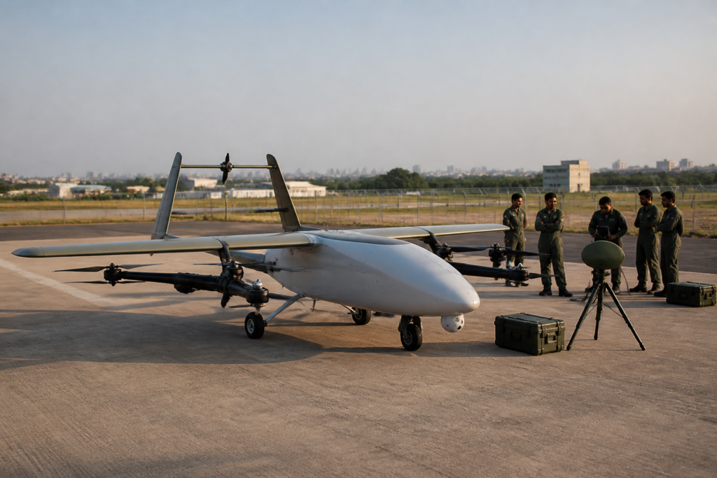 Drogo Aerospace UAV, a fixed-wing VTOL drone designed for defence surveillance and training.
