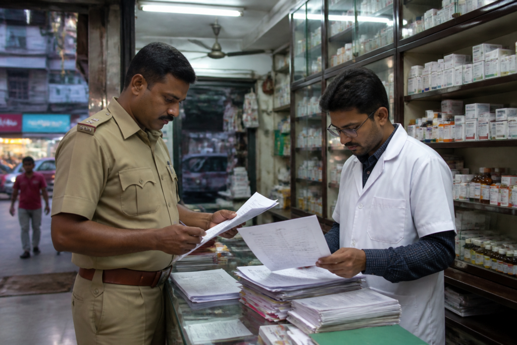 Hyderabad medical shops under scrutiny during a drug safety enforcement drive