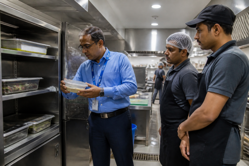 FDA Pune food licence inspection at a restaurant kitchen