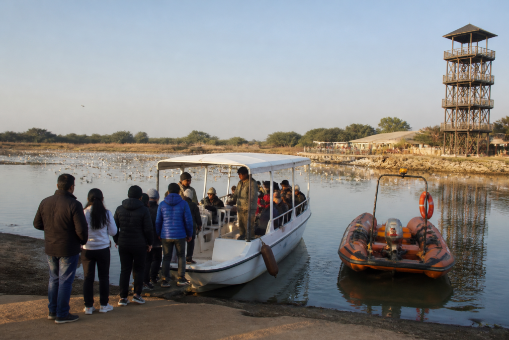 Nal Sarovar Bird Sanctuary reopening with boats and wetland facilities near Ahmedabad