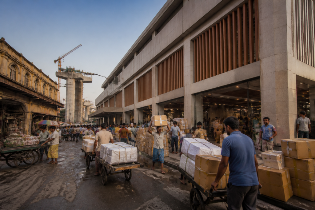 BC Roy Market relocation in Kolkata as traders move into the new market beside the Joka-Esplanade Metro site