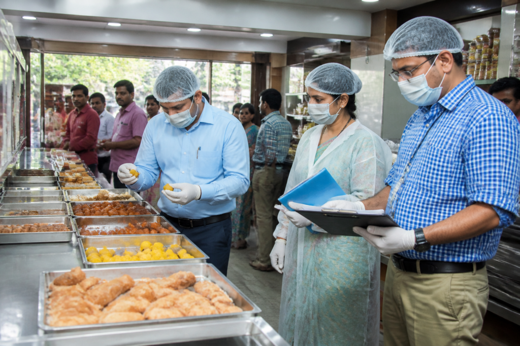 Karnataka FDA sweet shop inspections at a festive-season sweets outlet in Bengaluru