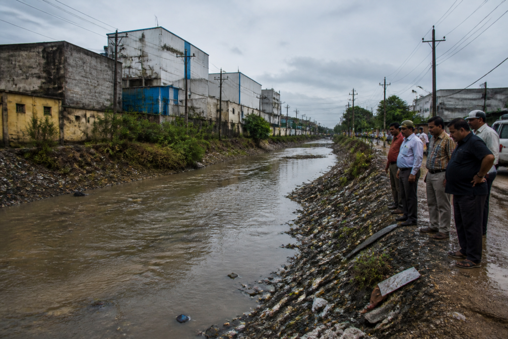 Kukatpally Nala stormwater drain near Hyderabad industrial areas