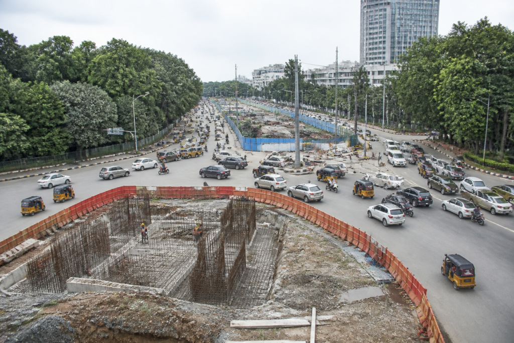 KBR Park flyover construction and junction improvement works in Hyderabad