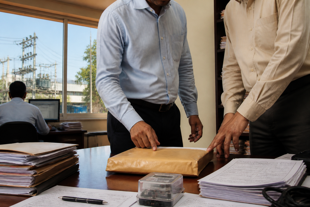 Hyderabad electricity meter bribe case involving an alleged ACB trap at a power utility office