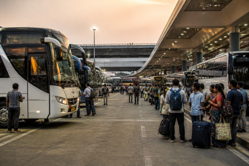Chennai omni bus fares displayed for festival travel to Tamil Nadu cities