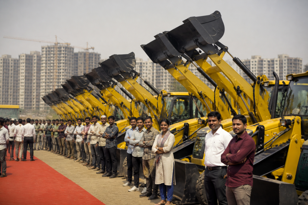 JCB distribution in Gujarat at a Gandhinagar community employment programme