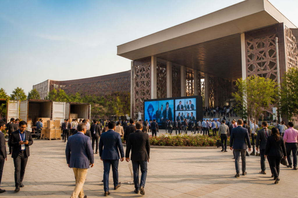 Vibrant Gujarat Global Summit 2027 venue in Gandhinagar prepared for business meetings
