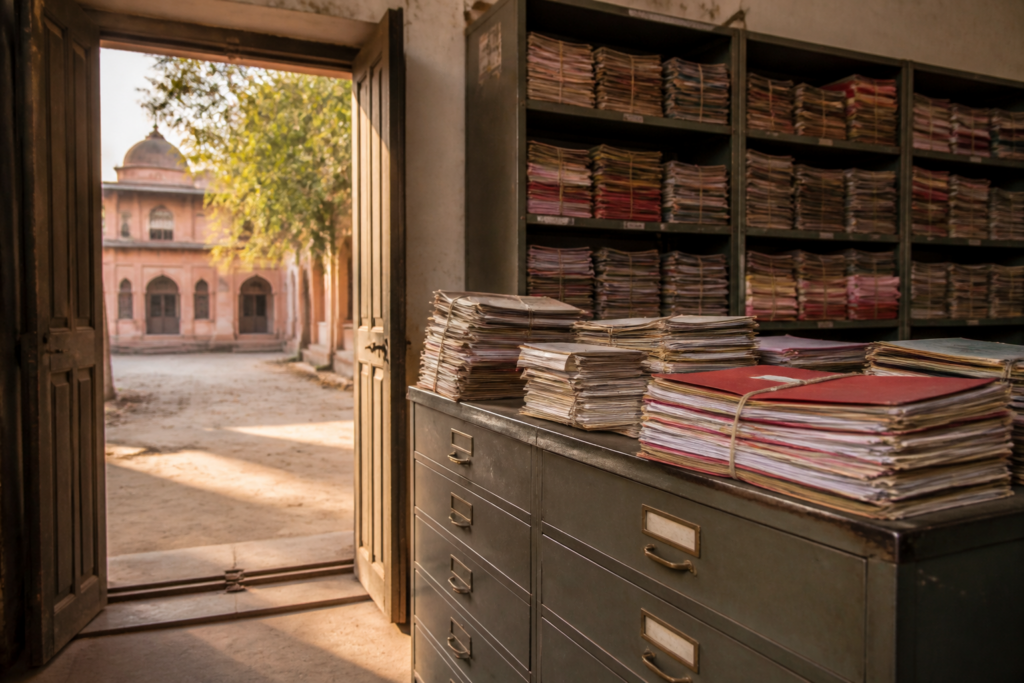 Rajasthan High Court order in the Hanumangarh municipal files case involving civic records.