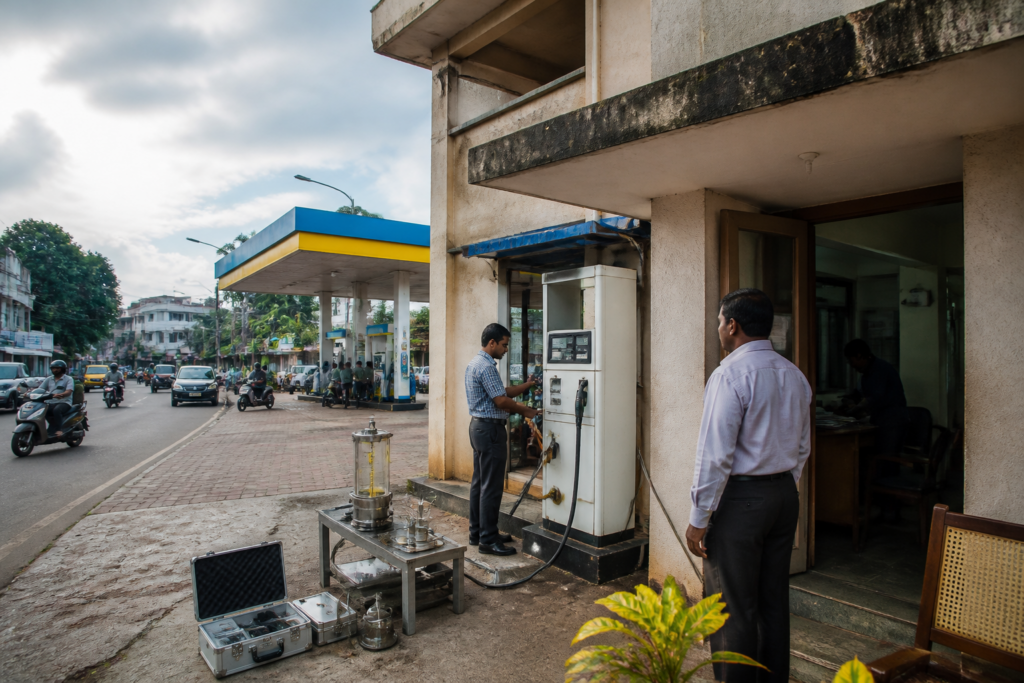 Thiruvananthapuram bribery case involving a legal metrology office and fuel station compliance