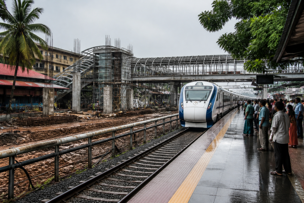 Kerala railway infrastructure and station redevelopment projects cited in a funding dispute