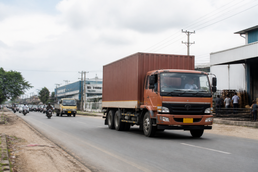 GST vehicle checks on a goods truck travelling through Coimbatore