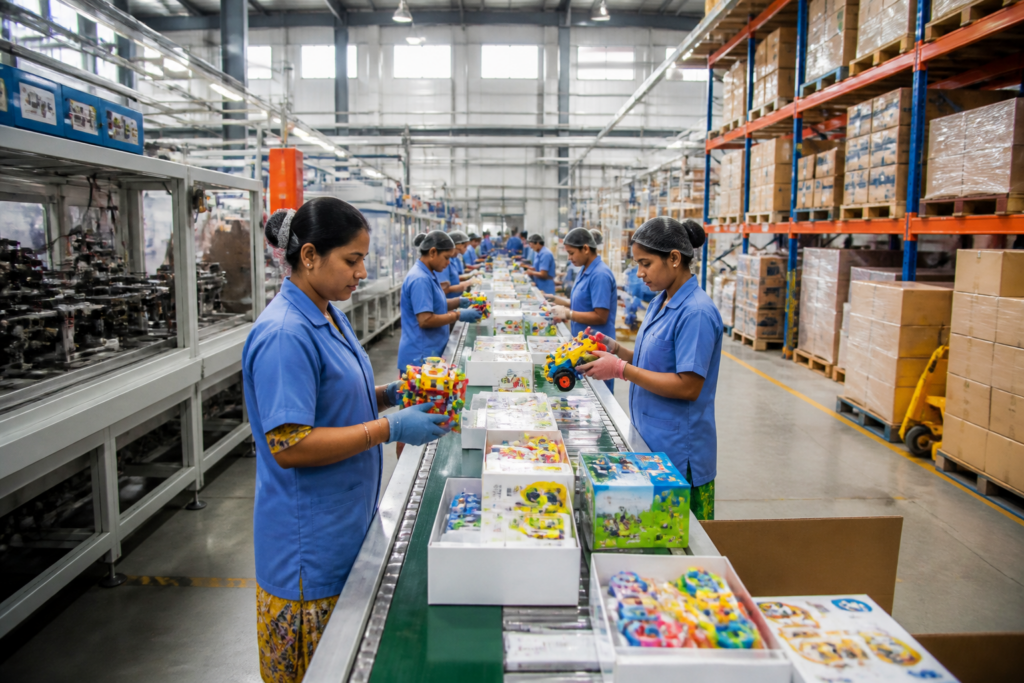 Funskool toy manufacturing and export strategy at an Indian production facility