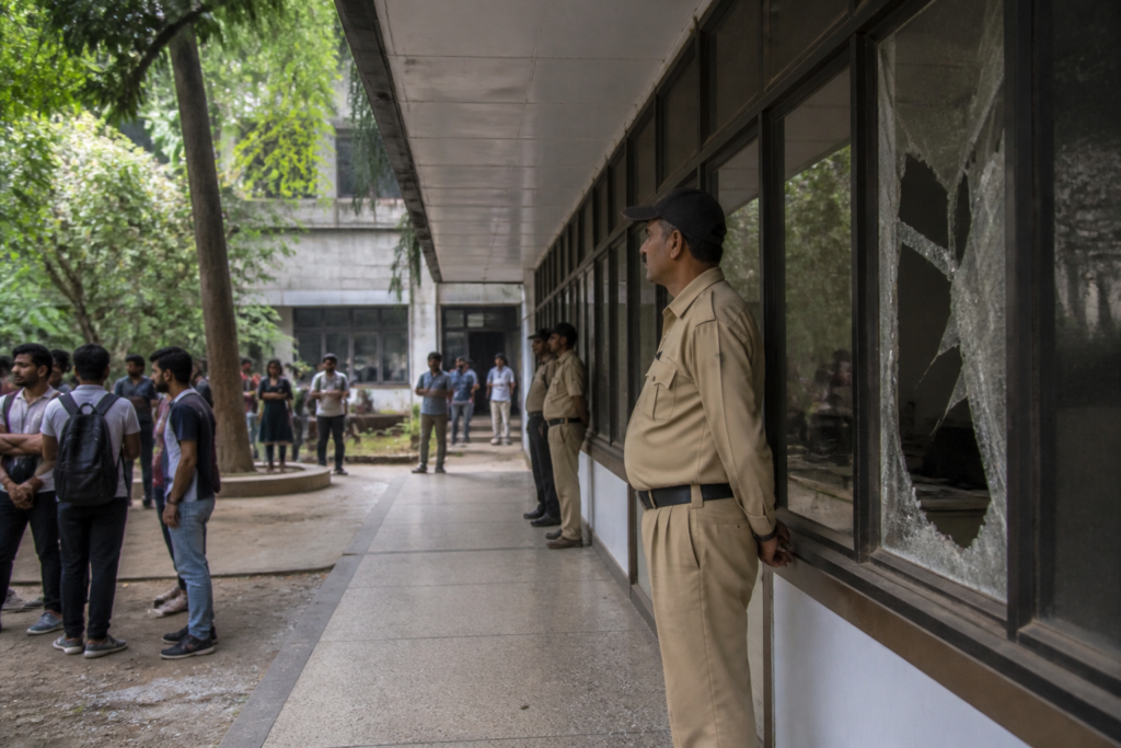 SRFTI Kolkata campus building linked to a student protest and campus safety dispute
