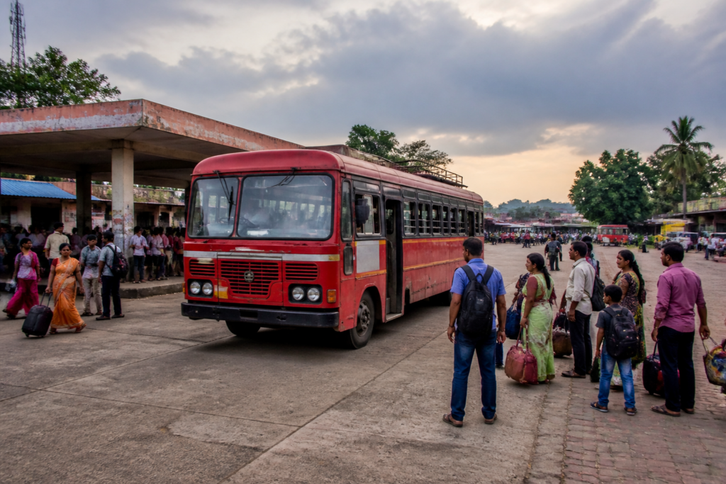 MSRTC bus serving passengers in Maharashtra during the Diwali travel season