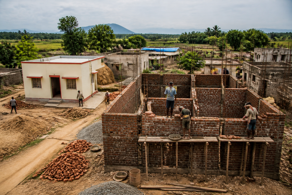 Antyodaya Gruha Yojana houses being built in a rural Odisha settlement