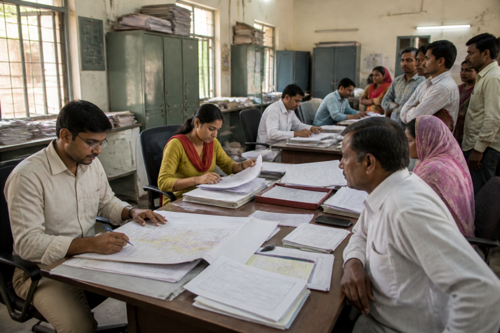 UP voter list revision schedule displayed at an election office in Uttar Pradesh