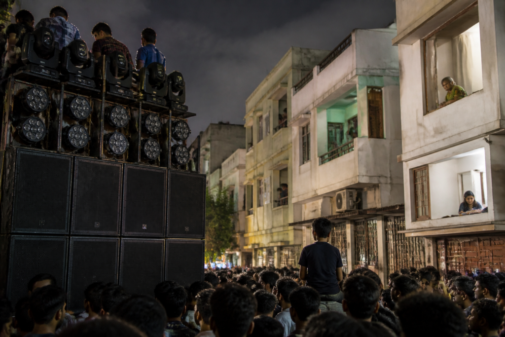 Bhopal noise pollution from a loudspeaker event near dense residential buildings