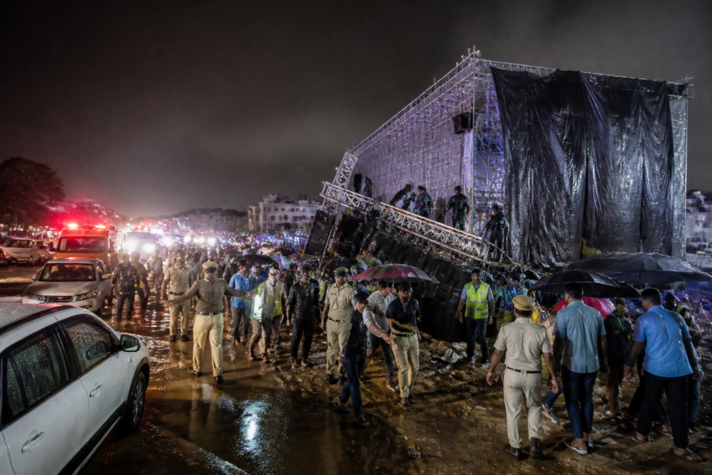 Mysuru Yuva Dasara venue affected by heavy rain and fallen event equipment